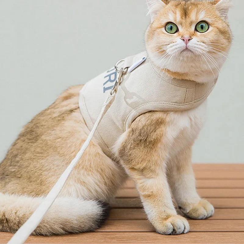 Adjustable Pet Cat Harness Leash Set