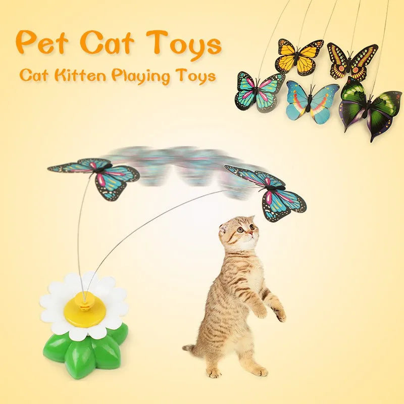 Electric Rotating Colorful Butterfly Cat Toys