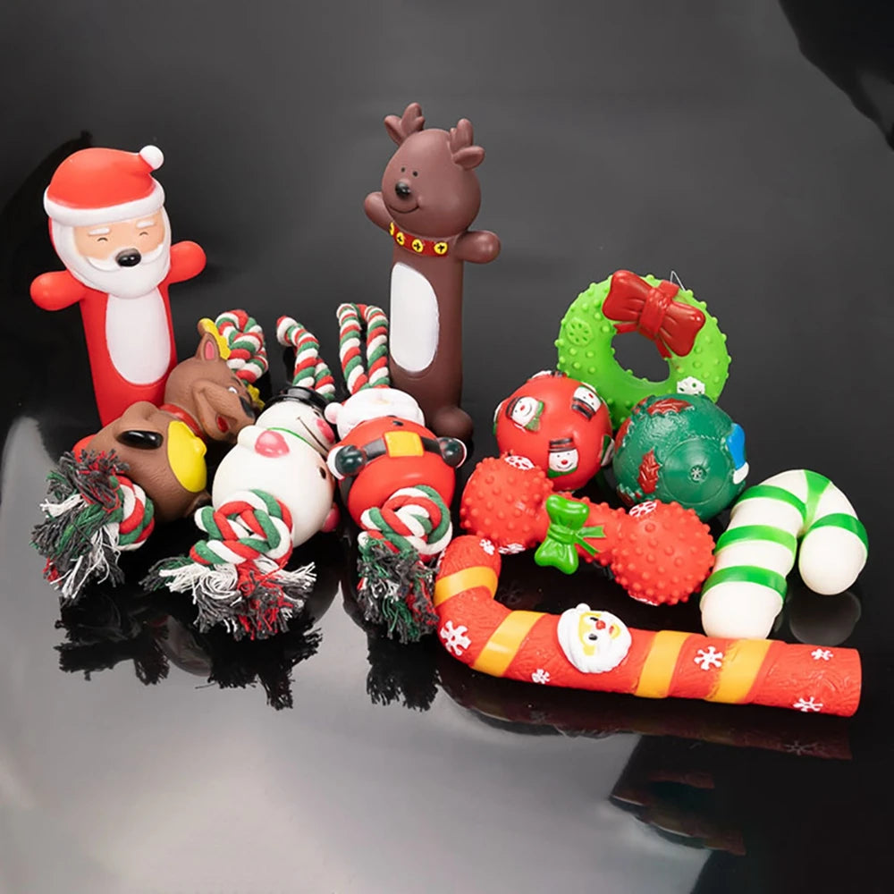 Christmas Stocking Dog Toys Set