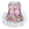 Pet Cat Princess Dress Lace Print Bow Skirts