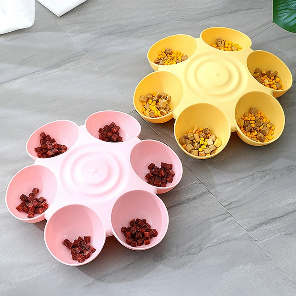 Pet Cat  Six Grid Petal Food Bowl