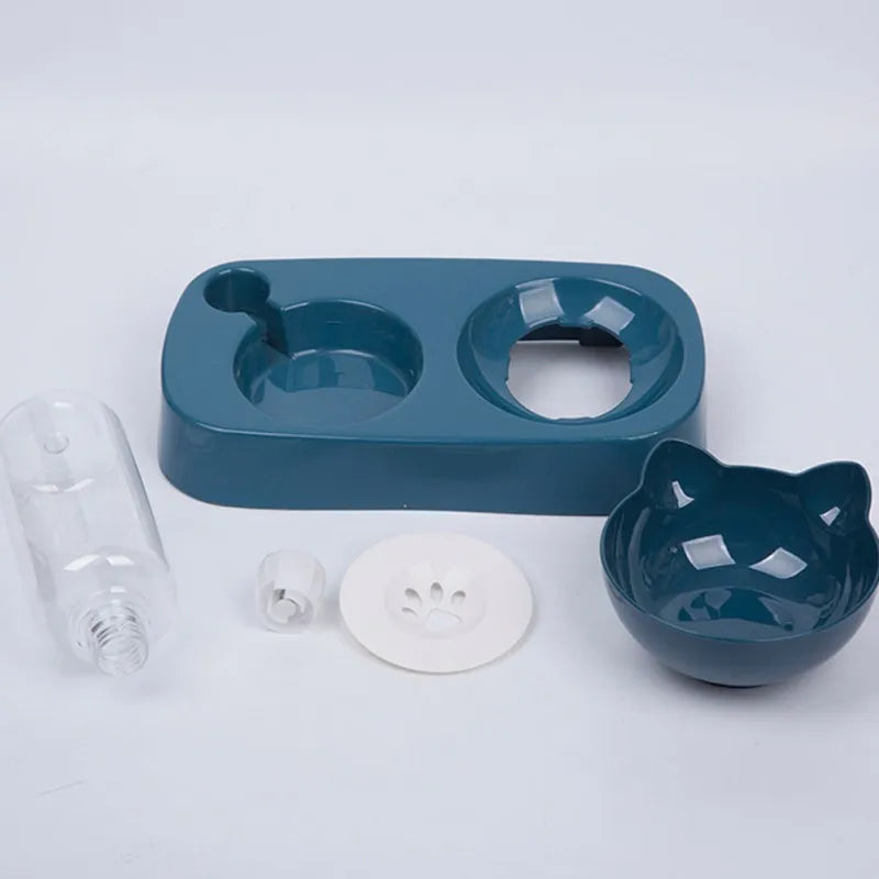 Pet Cat Automatic Feeder Bowl Water Dispenser