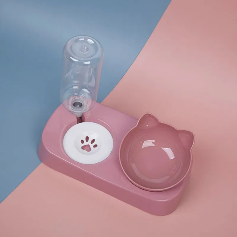 Pet Cat Automatic Feeder Bowl Water Dispenser