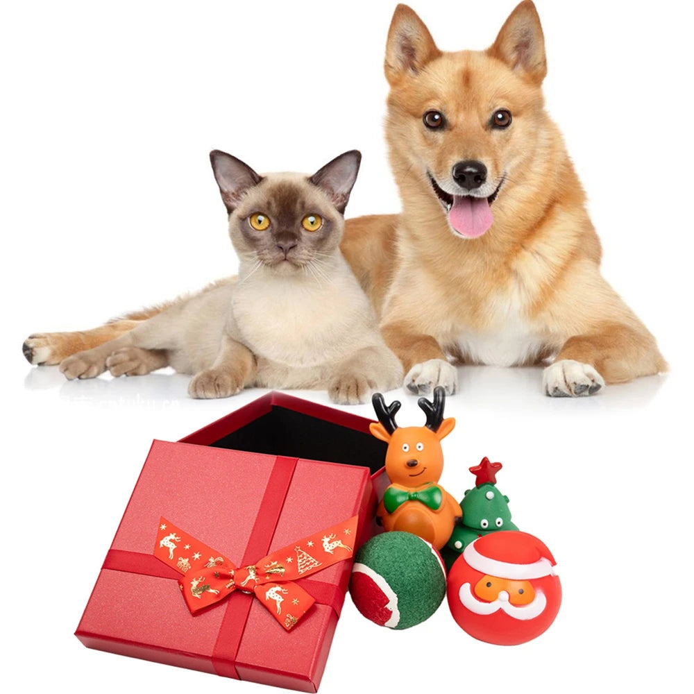 Christmas Stocking Dog Toys Set