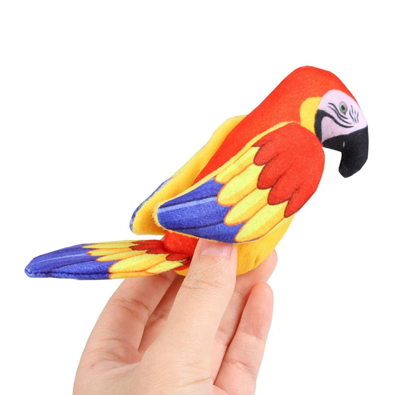 Simulation Parrot Squeaky Bird Cat Toy