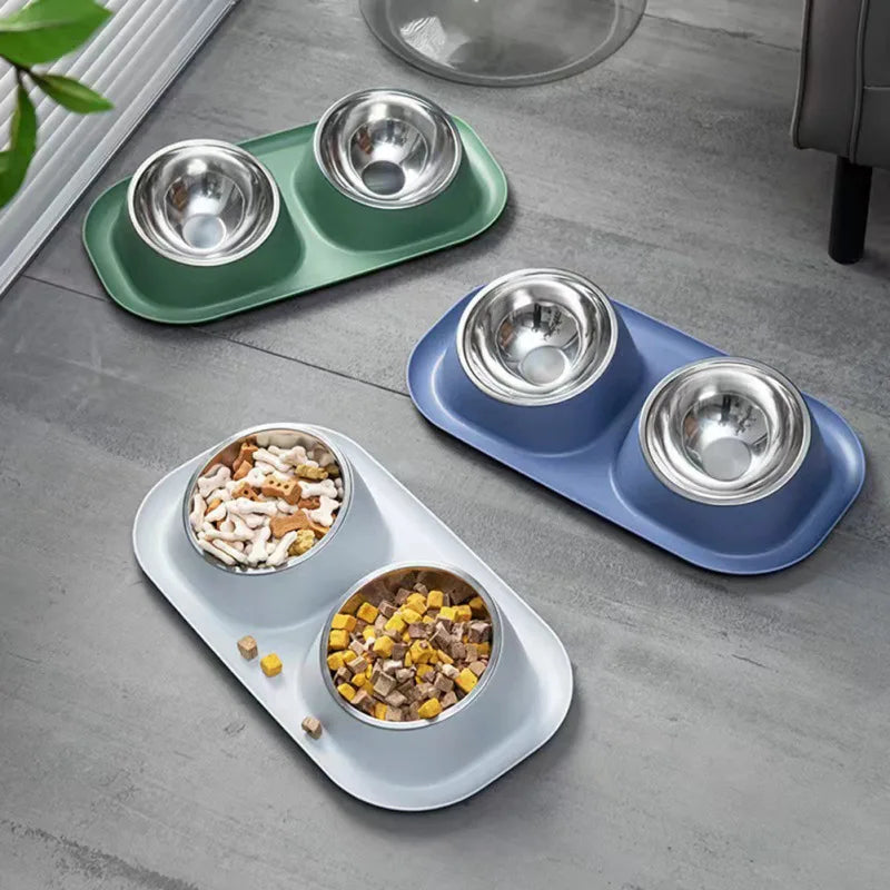 Stainless Steel Dog Bowl Double Food Container