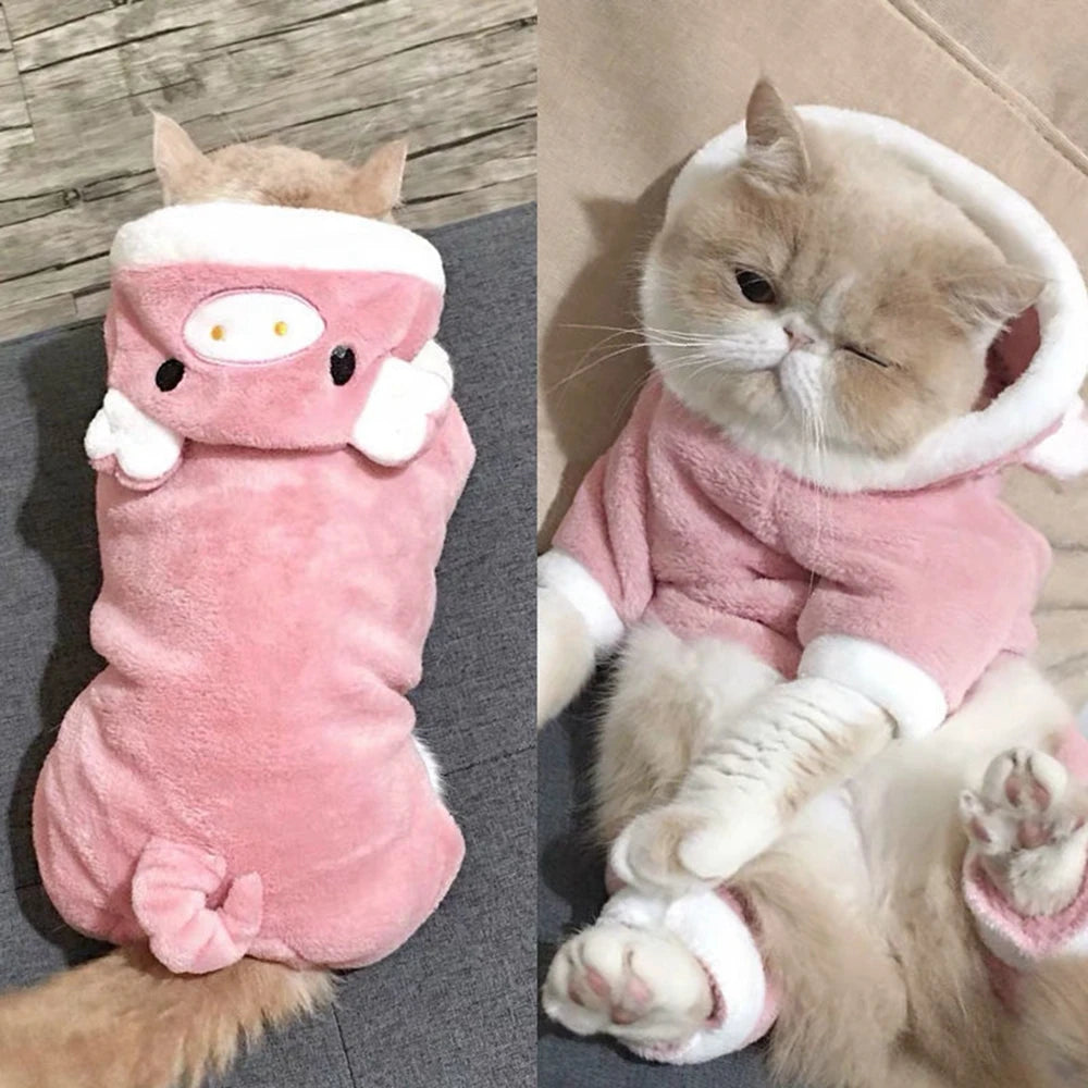 Winter Warm Pet Cat Hoodie  Clothes